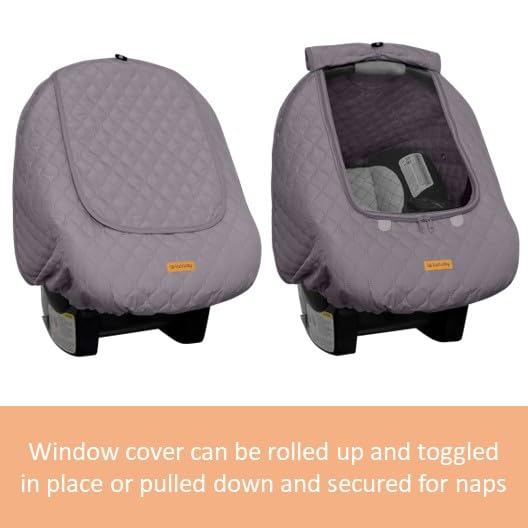 liuliuby Baby Car Seat Weather Shield | Warm Quilted Winter Cover with Clear Window for Infant Carseat | Keeps Babies & Newborn Protected in Cold | Car Seat Cover for Boys & Girls (Gray) - Image 5
